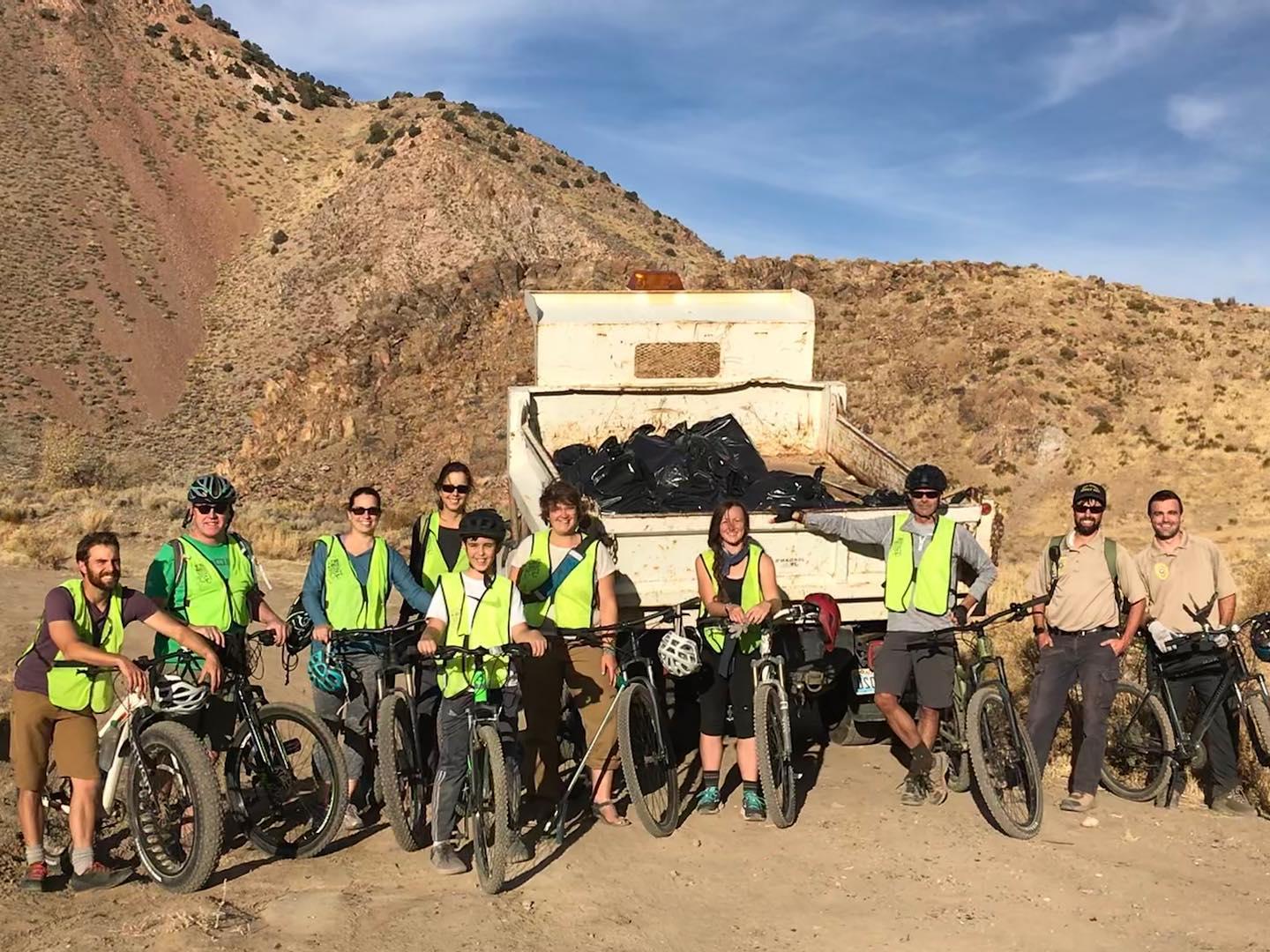 Group photo from the 2019 Rubbish Ride in Carson River Canyon